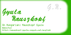 gyula mauszkopf business card